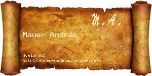 Mauer András névjegykártya